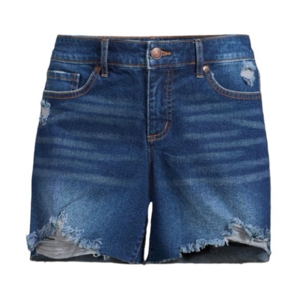 Sofia Jeans Lila Relaxed Mid Rise Shorts With Distressed Hem & Body - Picture 12 of 13